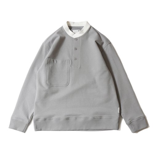 20SS Forest Cotton Collar Button Pullover Gray
