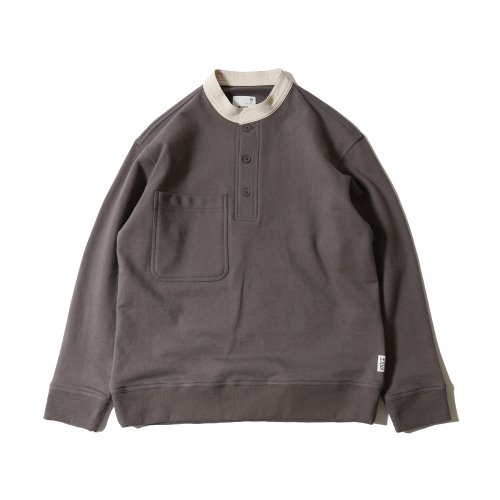 20SS Forest Cotton Collar Button Pullover Charcoal