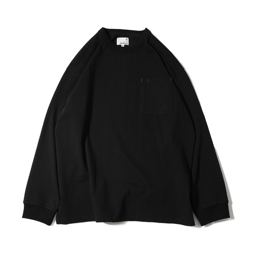22SS Lawrence Overfit Long Sleeve Pocket T-shirt Black