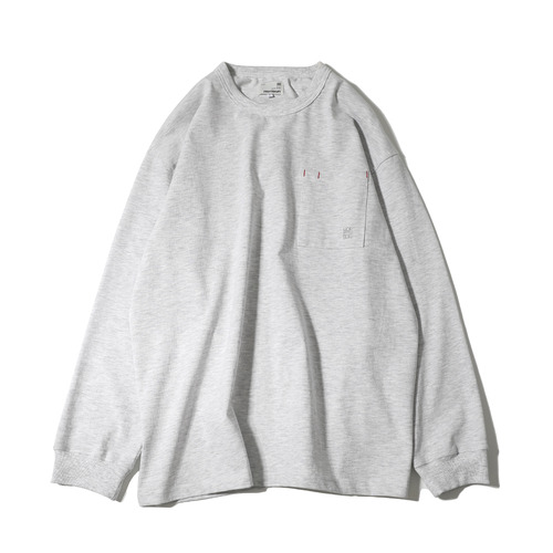 22SS Lawrence Overfit Long Sleeve Pocket T-shirt Melange Gray