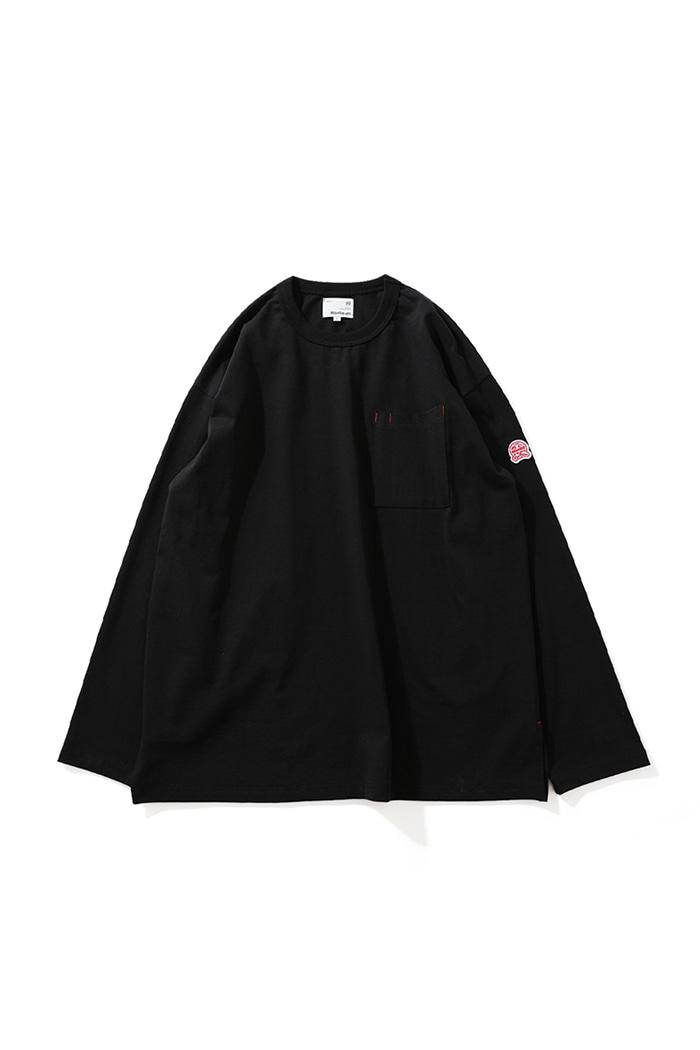 21FW Lawrence Overfit Long Sleeve Pocket T-shirts Black