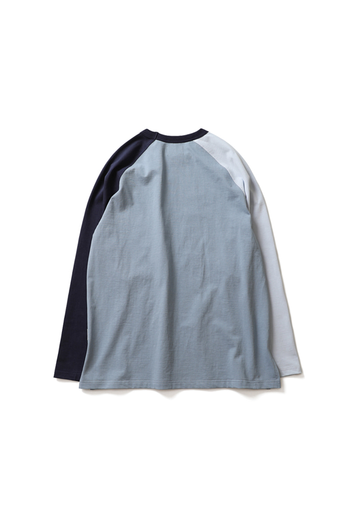 21SS Fairview Raglan Color Variation Pocket T-shirts Blue Navy